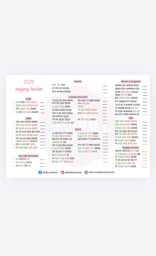 2026 Mahjong Tracker (Digital Download)